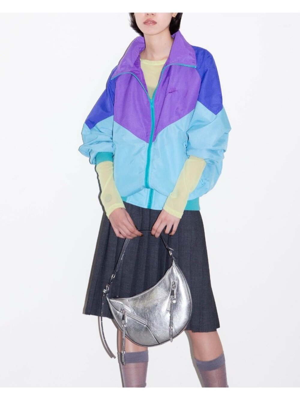 Vintage 80's 90's Nike Windbreaker Jacket Zip Up Color Block Retro Medium